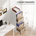 thumbnail image 4 of HOMCOM 4 Drawer File Cabinet with Lock Filing Cabinet for A4 Letter White, 4 of 10
