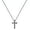 Black, variant on IEFSHINY Cross Necklace for Women Silver Black Rose Gold Paperclip Chain Cross Necklace Stainless Steel Cross Pendant Necklace 14-18 Inches Cross Necklace for Women Men