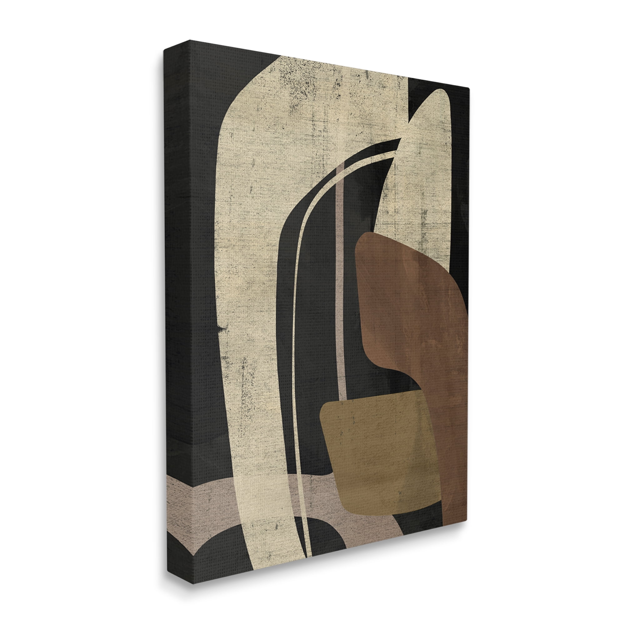 Stupell Industries Boomerang Shape Abstraction Abstract Painting Gallery Wrapped Canvas Art Print Wall Art, 36 x 48