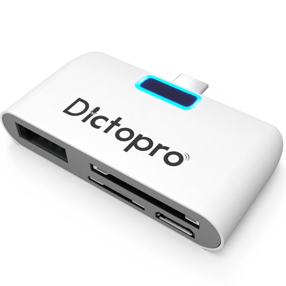 DICTOPRO - USB-C Type-C Hub Adapter w/ High Speed Transfer Card Reader for SD, microSD, Micro ...