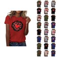 thumbnail image 1 of T-shirts de la Saint-Valentin pour Femmes 2026 à Manches Courtes Col Rond avec Cœur Graphique, 1 of 4