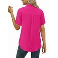thumbnail image 4 of ONLYSHE Womens Short Sleeve Business Collared Work Office Formal Casual Blouse Tops Button Down Shirts, 4 of 5