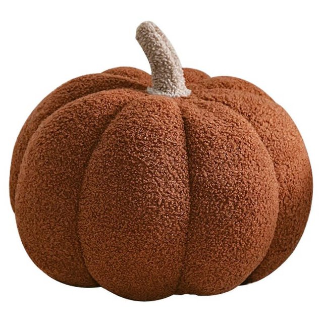 Decoración de almohada de calabaza de Halloween, almohada de felpa de calabaza, decoración de calabazas rellenas de lana, marrón 11,8*7,87 pulgadas Sincero Electrónica