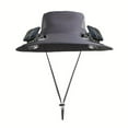 thumbnail image 4 of Wide Brim Solar Fan Outdoor Fishing Hat-Solar & Usb Charging,Solar Fan Hats for Men with Two Adjustable and Detachable Small Fan Built in,High Efficiency,Energy Saving,Long Battery Life,Gray, 4 of 5