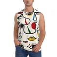 thumbnail image 2 of Goofa Aabstract Eyes Printed Men's Sleeveless T-Shirt - Athletic Gym Workout Tank Top for Men - Moisture-Wicking, UPF 30+ Quick-Dry Muscle Tee-XX-Large, 2 of 8