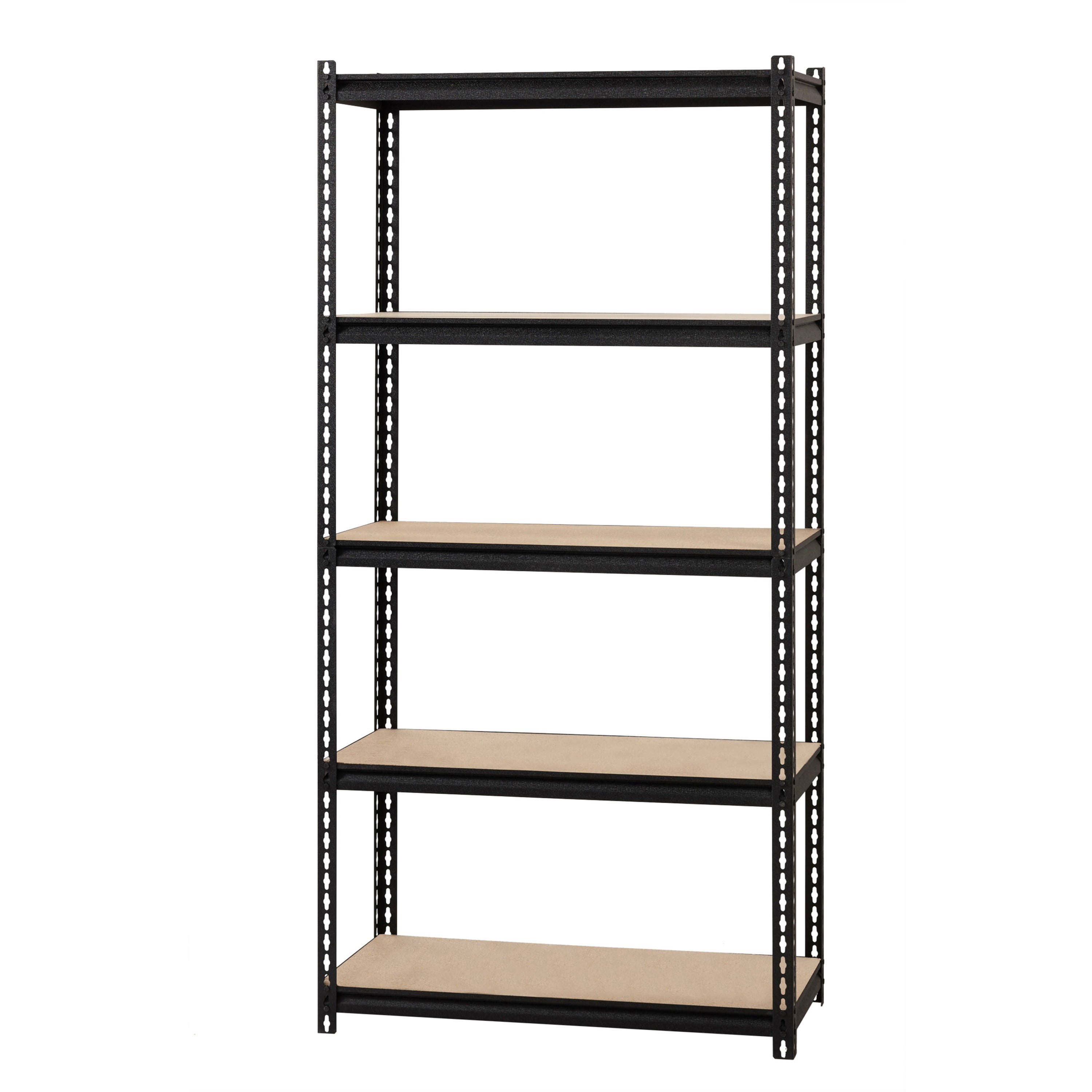 Lorell 2,300 Lb Capacity Riveted Steel Shelving - 72" Height X 36" Width X 18" Depth - 30% Recycled - Black - Steel, Particleboard - 1 Each