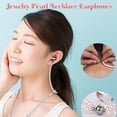 thumbnail image 2 of Dodocool Jewelry Pearl Necklace Stereo Earphones with Microphone 3.5mm In ear Headphone Wired Headset Earbuds for Phone Girls, 2 of 7