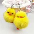 thumbnail image 4 of 5x/set Fashion Chick Keychain Car For Key Ring Decoration Furry Yellow Duck Keyc, 4 of 5