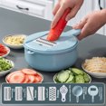 thumbnail image 1 of Premium Blue 8-Piece Kitchen Vegetable Slicer Set: Multi-Functional Potato Cutter for Shredding, Slicing & Flower-Cutting – Compact, Efficient Tool for Home Cooking, Family Dinners & Large Events –, 1 of 6