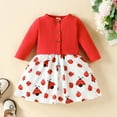 thumbnail image 3 of Newborn Toddler Girls Dress and Cardigan Sets 2 PCS Infant Girl Floral Print Sleeveless Dress and Long Sleeve Cardigan Set for 6 Months-3 Years, 3 of 9