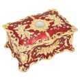 thumbnail image 4 of Enameled Trinket Box,Vintage Jewelry Box European Metal Jewelry Box Treasure Chest Box Top-Notch Performance, 4 of 5