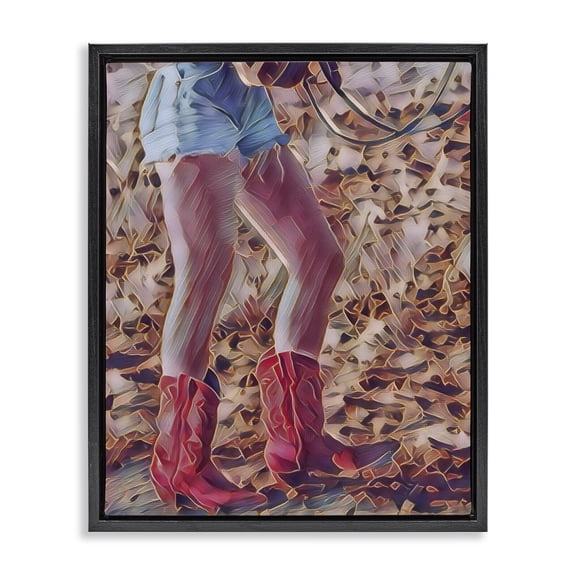Rancher Gal Cowgirl Black Framed Floater Canvas Wall Art, design by Jesse Keith