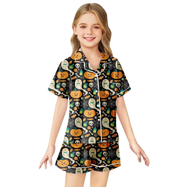 Halloween Combinaison Imprimée pour Garçons et Filles Combinaison Cos (3Y 8Y)