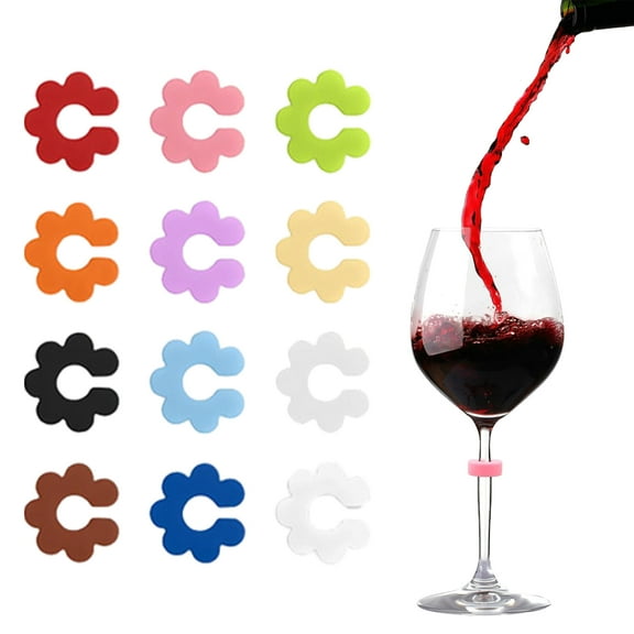 Ciwanning Colorful Silicone Glass Clips For Wine Cups Party Essential With Easy Identification Different Color