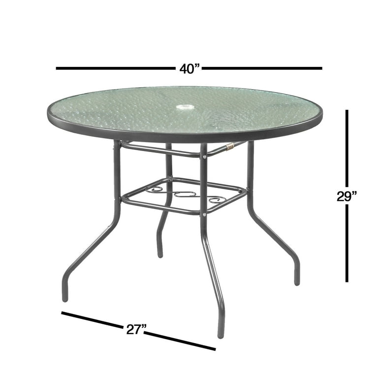 40 inch round glass on sale patio table