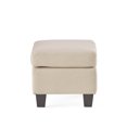 thumbnail image 3 of Home Decor, Modern Upholstered Square Ottoman for Living Room & Bedroom, Decorative Home Furniture, Beige, 3 of 7