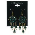 thumbnail image 2 of Metal Dangle-Earrings With Crystal Accents Gold-Tone & Blue Colored, 2 of 2