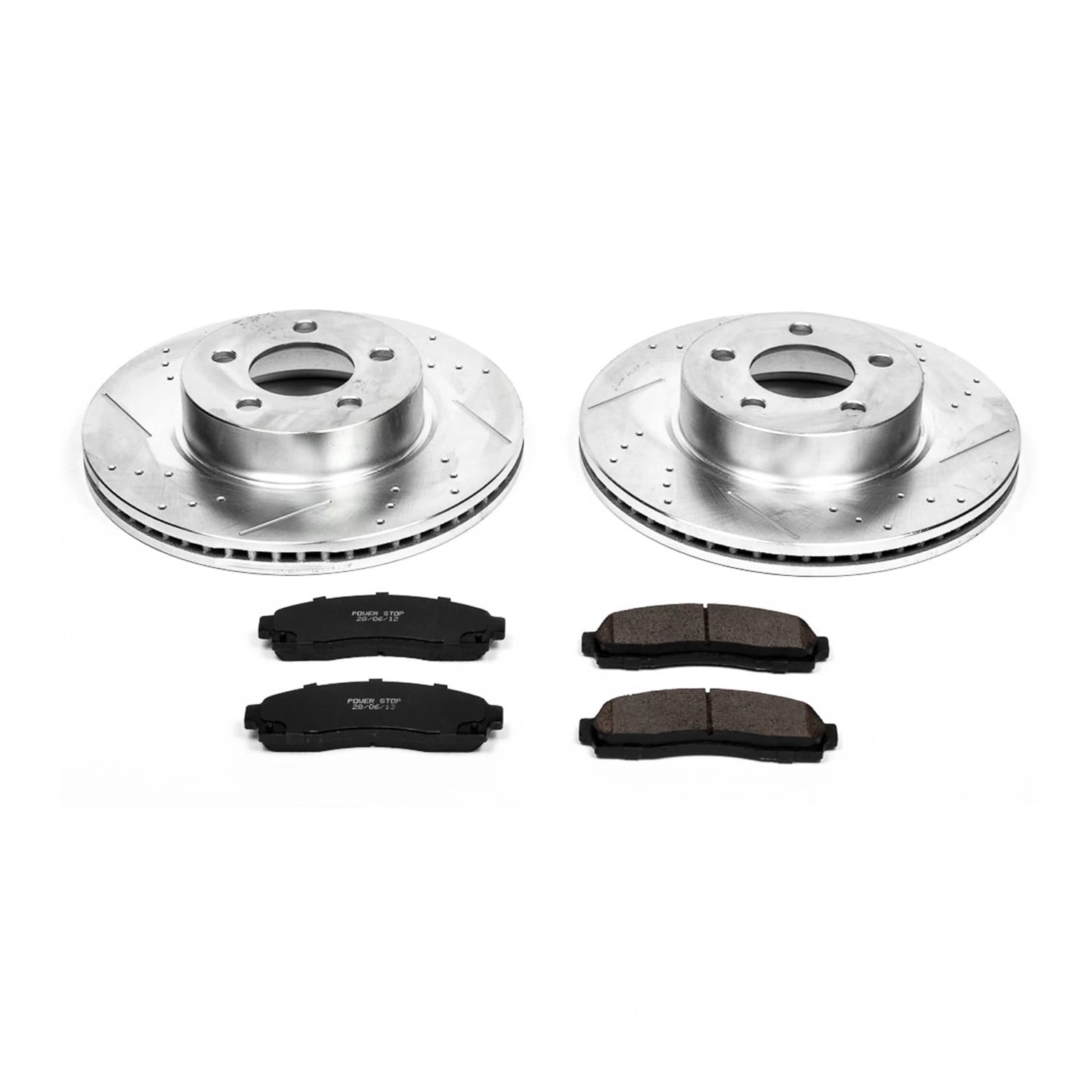 PowerStop Front Z23 Evolution Sport Carbon-Fiber Ceramic Brake Pad and Drilled & Slotted Rotor Kit Fits: FORD MAZDA Select Models K1923