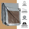 thumbnail image 2 of Lona grande resistente al agua de 20 x 40, ojales extragruesos resistentes a los rayos UV de 10 mil cada 18 pulgadas, lona de poliéster impermeable para exteriores, para acampar, piscina, casa, techo,, 2 of 5