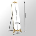thumbnail image 4 of CBJCBJ 61.5"x20" Floor Length Mirror with Stand, Frameless Mirror with Carved Metal Feet, Glod, 4 of 8