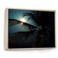 thumbnail image 2 of Designart "Serenity Under The Sapphire Solitude Palm" Palms & Palm Trees Floater Framed Canvas Wall Art, 2 of 5