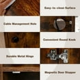 thumbnail image 6 of Gymax Nightstand Bedside End Side Table Bookshelf w/ Charging Station Rustic Brown, 6 of 10