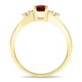 thumbnail image 2 of SZUL Women's Oval Shaped Garnet and Diamond Sparkle Ring in 10K Yellow Gold, 2 of 5