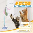 thumbnail image 2 of Interactive Cat Feather Toys, Suction Cup Cat Teaser Wand Toy for Indoor Cats, Kitten Scratching Exercise, 2 of 5