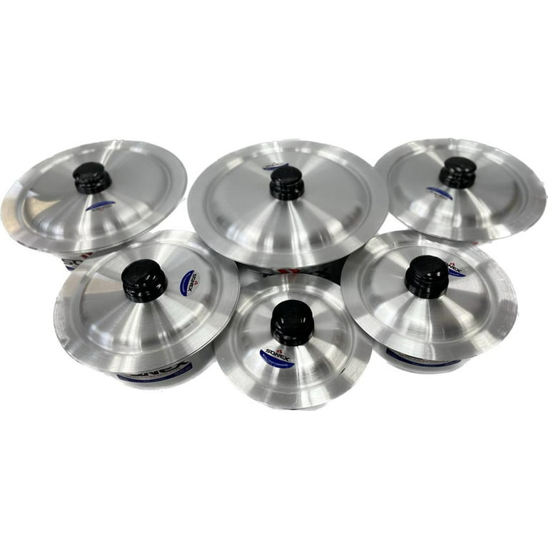 Tmvel tmvel sonex aluminium metal finish global cooking pot set with lids  6pc set - 2.5, 3.5, 5, 6.5, 9, 11 liters