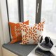 thumbnail image 4 of Fundas de almohada de 18 x 18, moderna funda de almohada para sofá, decorativa de tela de lino para exteriores, para sofá, cama, coche (naranja, 18 x 18, juego de 4) JM, 4 of 6