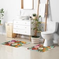 thumbnail image 6 of Yayeee Bath Rugs for Bathroom Floor Set of 2 Non Slip Fluffy Soft Absorbent Mat, Pink Floral Tomatoes, 6 of 7