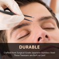 thumbnail image 6 of Precision Black Stainless Steel Tweezers | Professional Slant Tip & Splinter Tip Tweezer For Eyebrows | Extra Sharp Hair Removal Tool | For Eyebrow Shaping | For Men And Women, 6 of 16