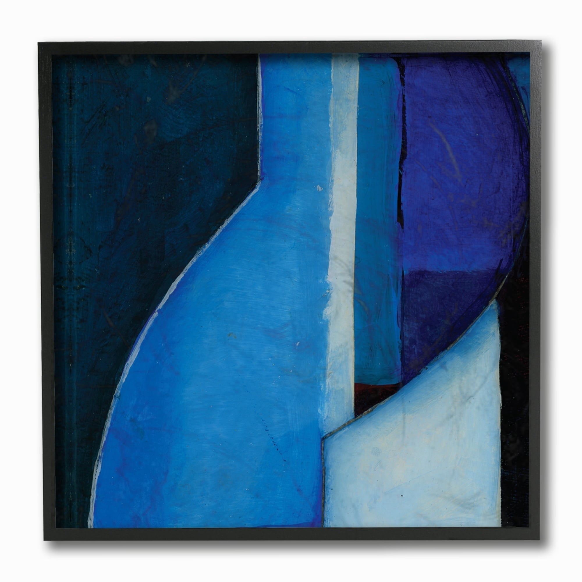 Stupell Modern Zig Zag Blues Framed Giclee Texture Art