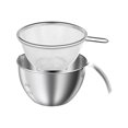 thumbnail image 1 of Stainless Steel Mixing Bowls Strainer with Handle 400ml Kitchen Bowls Food Prep Draining Mixing Design for Home Farmhouse Dining Meal Prep and Cooking, 1 of 9
