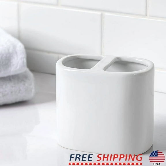 Basic Ceramic Toothbrush Holder White Bathroom Accessories Toothbrush Storage