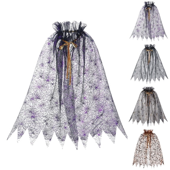 siminsem Halloween Wizard Set UniHooded Cape Witch Hat Magic Wand Hollow Net Screen Pattern Cosplay Adult Party Dress Up Role Playing Prop Cloak 1 Pack, Purple,75*150