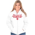 thumbnail image 4 of Mermaid Off Duty Cute Beach Day Vacay Zip Hoodie Sweatshirt Women Brisco Brands S, 4 of 6