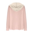 thumbnail image 5 of 2024 Autumn/Winter Women's Solid Color Hooded Button Loose Color Combination Long Sleeved Hoodie Women Lace Womens Top plus Size Summer Short Sleeve Tops for Women plus Size V Neck Blouse plus Size, 5 of 5