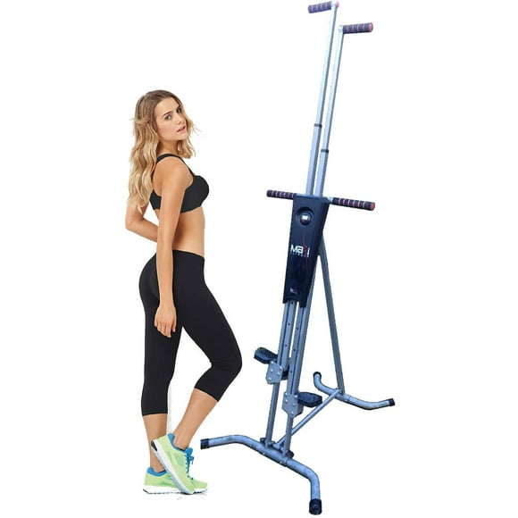Maxi Climber Vertical Climber Adjustable Machine Fitness Total Home Gym Exercise Stepper Cardio Full Body Workout w Monitor
