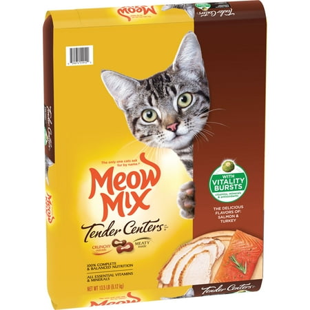 Tender Turkey - Meow Mix Tender Centers Salmon & Turkey Flavors With Vitality Bursts Dry Cat Food, 13.5-Pound