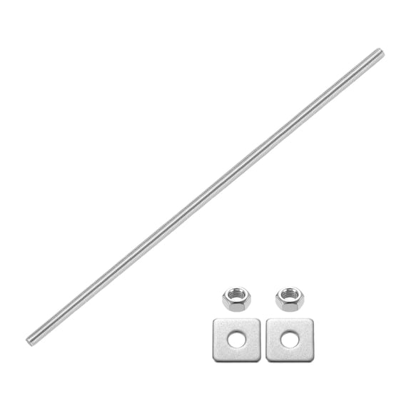 Fully Threaded Rod, M10 x 400mm 304 Stainless Steel with Nuts Washers