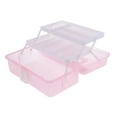 thumbnail image 4 of Yunhgft Three-layer Household Toolbox Tool box, Plastic Art Supply Craft Storage Tool Pink, 4 of 9