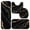 Black and Gold Marble Pattern, variant on Black and Gold Marble Pattern Bathroom Rug Set 4 Piece,Includes Contour,Lid Cover,Bath Mat,Non-Slip Extra Soft Absorbent Washable