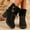 Black, variant on Tawop Womens Winter Boots Chunky Heel Lace Up Winter Fall Black Boots
