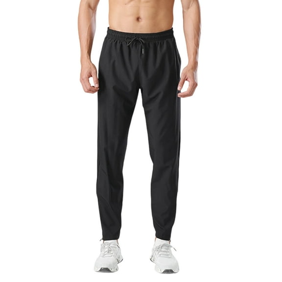 Puztloy Men's Sweatpants Joggers with Pockets Tapered Joggers Athletic Lounge Pants Traning Track Pants for Workout, Jogging, Running,Soccer Black