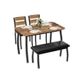thumbnail image 3 of Home dining mesa set para 4 de madera kitchen mesa con forrado bench y 2 cushioned sillas space-saving para studio apartment o dining room (43x28x30inch), 3 of 8