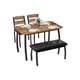 thumbnail image 3 of Home dining mesa set para 4: de madera kitchen mesa con forrado bench y 2 cushioned sillas, space-saving para studio, apartment, o dining room (43x28x30inch), 3 of 9