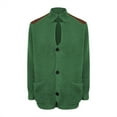 thumbnail image 2 of Zuhui Winter Sweaters for Men Casual Button Cuff Shoulder Patch Slim Warm Sweater Cardigan JacketLapel Long Sleeve Knit Jacket Green, 2 of 4
