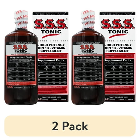 (2 pack) S.S.S. Tonic, Iron and Vitamin B Liquid Supplement, 10 fl oz, Bottle (Pack of 1)