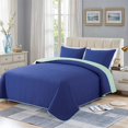 thumbnail image 2 of Solid Microfiber 3-Pieces Quilt Set With Pillow Shams, Super Soft Lightweight,King Size(104"x92"), 2 of 6